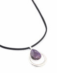 Silver Amethyst Double TearCord Necklace
