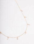 Rose Gold & Pearl Station Necklace