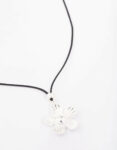 Silver Sunray Flower Rope Necklace