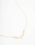 Gold Cubic Zirconia Vine Necklace